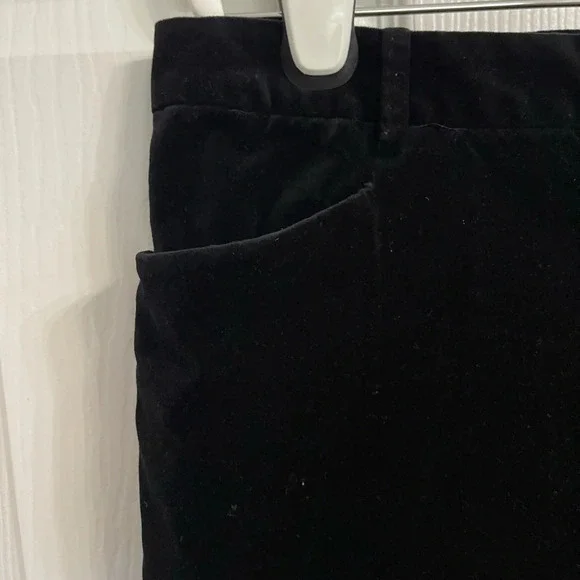 Chaps Petite Womens Pants Size 12P Black Velvet Straight Leg Casual Mid Rise - Picture 3 of 6